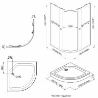 Душевой уголок Triton Альфа-Блэк 90х90 Щ0000054223 профиль Черный стекло прозрачное — фото 5, Душевые уголки