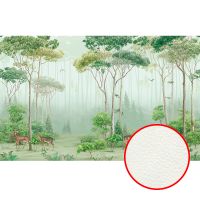 Фреска Ortograf Aurora 34120 Фактура флок FLK Флизелин (4,8*3) Зеленый/Коричневый, Пейзаж/Животные — фото 1, Фрески