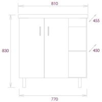Тумба под раковину Onika Тимбер 80.10 108046 Серый матовый Дуб сонома — фото 7, Мебель для ванной