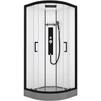 Душевая кабина Black&White Galaxy 8001900 с гидромассажем профиль Черный задняя стенка Белая — фото 1, Душевые кабины