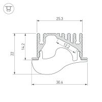 Профиль алюминиевый Arlight 019270 встраиваемый Серебристый — фото 4, Профили для светодиодных лент