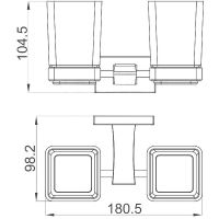 Стакан для зубных щеток Gappo G0708 двойной Хром — фото 2, Мыльницы