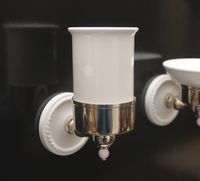 Стакан для зубных щеток Devon&Devon Dorothy DOR403OT Светлое золото Белый — фото 3, Мыльницы