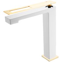 Смеситель для раковины Boheme Q 142-WG Белый Золото — фото 1, Смесители