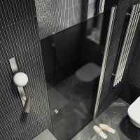 Товар: Душевая дверь Maybah Glass MGD-813-5 900x1980 на монопетле Хром матовый стекло графитовое матовое - фото 4 Душевая дверь Maybah Glass MGD-813-5 900x1980 на монопетле Хром матовый стекло графитовое матовое — фото 4, Душевые двери в нишу