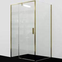 Товар: Душевая стенка WasserKRAFT Aisch 90 55P03-RP90 профиль Золото матовое стекло прозрачное - фото 7 Душевая стенка WasserKRAFT Aisch 90 55P03-RP90 профиль Золото матовое стекло прозрачное — фото 7, Боковые стенки