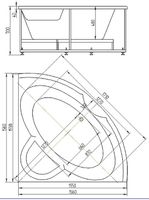 Акриловая ванна Aquatek Поларис-2 155х155 POL2-0000041 без гидромассажа с фронтальной панелью с каркасом (вклеенный) со слив-переливом — фото 4, Ванны