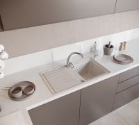 Кухонная мойка Domaci Бьелла DMC-20 GWS-20-328 Бежевая — фото 2, Кухонные мойки