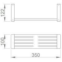 Полка корзина Nofer Roma 16823.S Матовая нержавеющая сталь — фото 2, Полки для ванной и душа