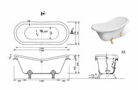 Товар: Ванна из искусственного камня Эстет Бостон 180х74 ФР-00000624 без гидромассажа - фото 7 Ванна из искусственного камня Эстет Бостон 180х74 ФР-00000624 без гидромассажа — фото 7, Ванны из искусственного камня