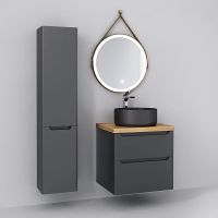 Тумба под раковину Jorno Wood 60 wood.01.60/P/GR подвесная Серая — фото 8, Тумбы под раковину