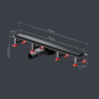 Душевой лоток AM.PM MasterFlow 70 W01SC-U11-070-04BM с Черной матовой решеткой / под плитку Tile — фото 28, Душевые лотки