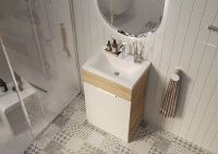 Тумба с раковиной 1MarKa Revo 50H Ц0000005037 Дуб Сонома — фото 2, Мебель для ванной