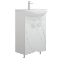 Тумба под раковину Corozo Ультра Флора 55 SD-00000362 Белая — фото 3, Мебель для ванной