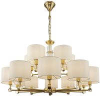 Люстра Maytoni Neoclassic Alloro MOD088PL-15BS Белая Латунь — фото 1, Люстры