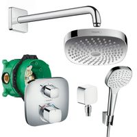 Душевая система Hansgrohe Croma Select E/Ecostat 27294000 с термостатом Хром — фото 1, Встраиваемые душевые комплекты