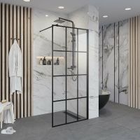 Душевая перегородка Niagara Nova 120 NG-685-12BLACK профиль Черный стекло прозрачное — фото 1, Душевые перегородки