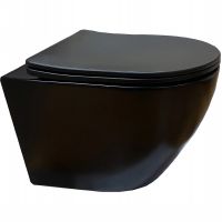 Унитаз Ceruttispa Sella Aria MB CT9160 подвесной Черный матовый с сиденьем Микролифт — фото 1, Подвесные унитазы