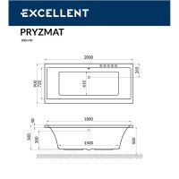Акриловая ванна Excellent Pryzmat 200x90 WAEX.PRY20.SMART.CR с гидромассажем — фото 8, Ванны