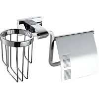 Держатель туалетной бумаги и освежителя воздуха Gappo G0703-10 с крышкой Хром — фото 1, Держатели туалетной бумаги