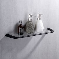 Стеклянная полка Abber Nord AA1555B Черная матовая — фото 3, Полки для ванной и душа