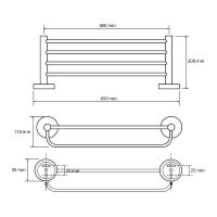 Полка для полотенец Bemeta Omega 104105072 Хром — фото 2, Полки для полотенец