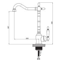 Смеситель для кухни GPD Retro Colored MTE180-S-R Черный матовый Розовое золото — фото 8, Смесители