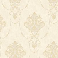 Обои Bernardo Bartalucci Beatrice 5016-2 Винил на флизелине (1,06*10,05) Бежевый, Дамаск — фото 1, Обои для стен