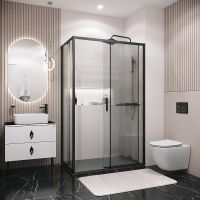 Товар: Душевой уголок Grossman Style 110х90 120.K33.05.1190.21.02 профиль Черный матовый стекло шиншилла - фото 3 Душевой уголок Grossman Style 110х90 120.K33.05.1190.21.02 профиль Черный матовый стекло шиншилла — фото 3, Душевые уголки