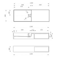 Раковина Abber Stein 120 AS2649-1.2 Белая матовая — фото 6, Раковины подвесные