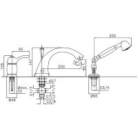 Смеситель на борт ванны Migliore Lem 25874 Хром — фото 2, Смесители на борт ванны