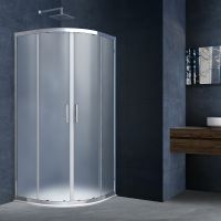 Душевой уголок Vincea Alpha 90x90 VSQ-3AL900MT профиль Хром стекло текстурное — фото 1, Душевые уголки четверть круга