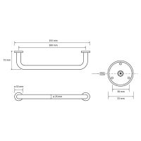 Поручень Bemeta Omega Хром арт-102307012 — фото 2, Поручни для ванной