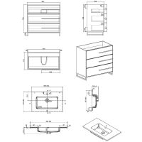 Тумба с раковиной Parly Spa Bella 90 Bella-T90 10152 Белая глянцевая — фото 4, Мебель для ванной