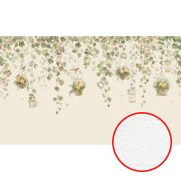 Фреска Ortograf Aurora 34101 Фактура бархат FX Флизелин (5*3) Розовый/Зеленый, Цветы/Птицы — фото 1, Фрески