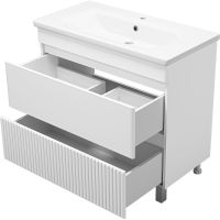 Тумба с раковиной Misty Мира 90 УТ000022789 Белая матовая — фото 4, Мебель для ванной