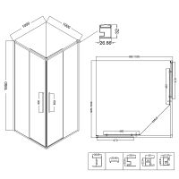 Товар: Душевой уголок Niagara Nova 100х100 NG-6624-34 профиль Хром стекло прозрачное - фото 13 Душевой уголок Niagara Nova 100х100 NG-6624-34 профиль Хром стекло прозрачное — фото 13, Душевые уголки