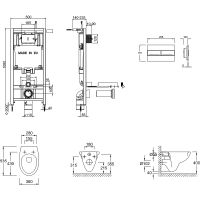 Комплект унитаза с инсталляцией Jacob Delafon Patio E21734RU-00 с сиденьем Микролифт и клавишей смыва Хром — фото 17, Унитазы