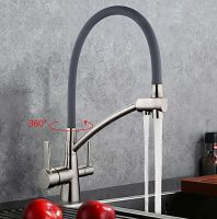 Смеситель для кухни Gappo G4398 Сатин Серый — фото 3, Смесители для кухни