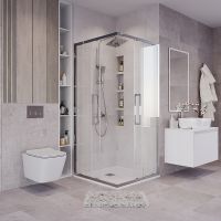 Душевой уголок Grossman Cosmo 90х90 300.K33.02.9090.10.00 профиль Хром стекло прозрачное — фото 3, Душевые уголки