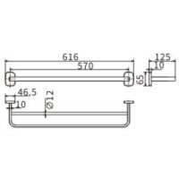 Полотенцедержатель CeramaLux Cube двойной Хром арт-12609 — фото 2, Полотенцедержатели