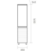 Шкаф пенал Brevita Dakota 35 L DAK-050350-19/01Л Белый матовый Дуб Галифакс олово — фото 13, Мебель для ванной