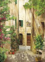 Фреска Ortograf Городской пейзаж 3808 Фактура бархат FX Флизелин (2*2,7) Бежевый/Зеленый, Город/Пейзаж — фото 2, Фрески