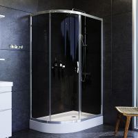 Душевой уголок AM.PM Like Solo Slide 120х80 W83G-302U120CG профиль Хром глянцевый стекло тонированное — фото 1, Асимметричные душевые уголки