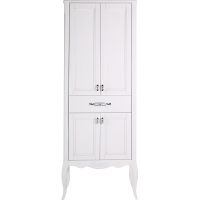 Шкаф пенал ASB-Woodline Модерн 60 11258 Белый с патиной Серебро — фото 1, Мебель для ванной