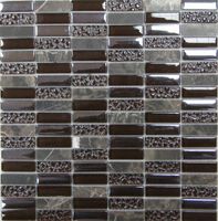 Мозаика Bonaparte Стеклянная с камнем Super Line (brown) 30х30 см — фото 1, Мозаика