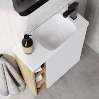 Товар: Корпус тумбы под раковину Aqwella Alba 60 R ALB0106RDD подвесной Дуб Давос - фото 3 Корпус тумбы под раковину Aqwella Alba 60 R ALB0106RDD подвесной Дуб Давос — фото 3, Мебель для ванной