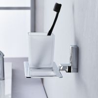 Стакан для зубных щеток Haiba HB8808 двойной Хром — фото 2, Мыльницы