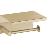 Держатель туалетной бумаги Boheme Uno 10971-MG с полкой Золото матовое — фото 1, Держатели туалетной бумаги