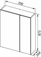 Зеркальный шкаф Aquanet Нью-Йорк 70 L Орех арт-203952 — фото 6, Зеркальные шкафы в ванную